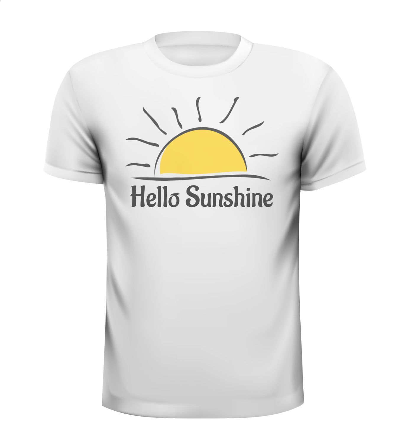 Wit shirtje Hello Sunshine zonnetje in huis zonnestraaltje