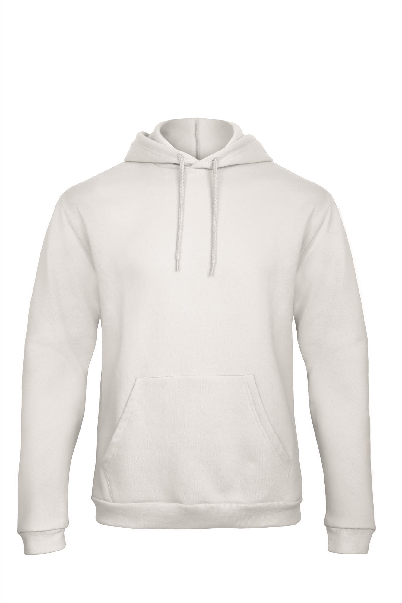 Witte Hooded Sweatshirt Unisex met capuchon heren bedrukbaar