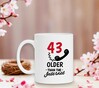 foto 4 Witte mok voor hem of haar die 43 wordt leuk kado hij of zij al ouder dan het internet!