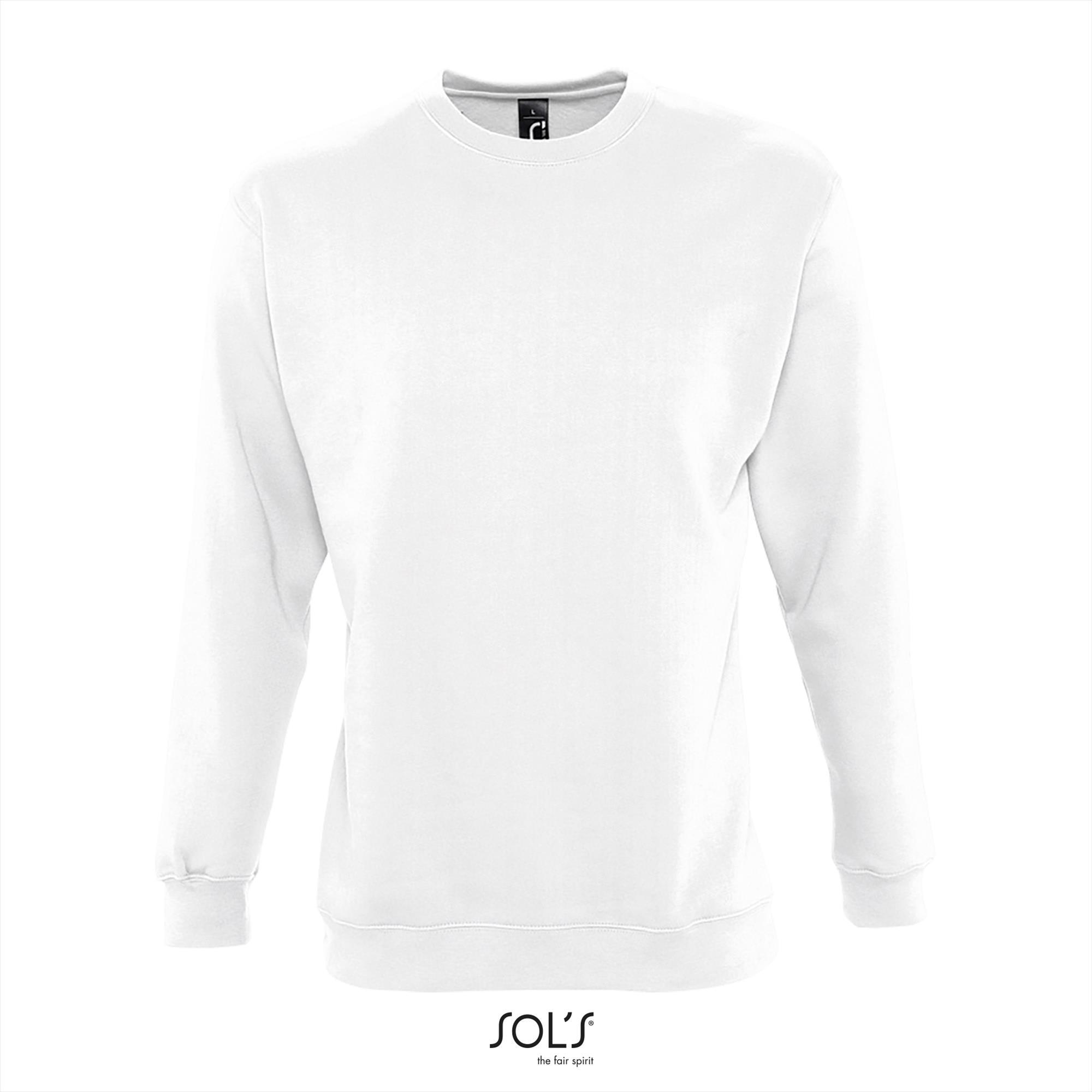 Witte sweatshirt mannen met polyester bedrukbaar Unisex