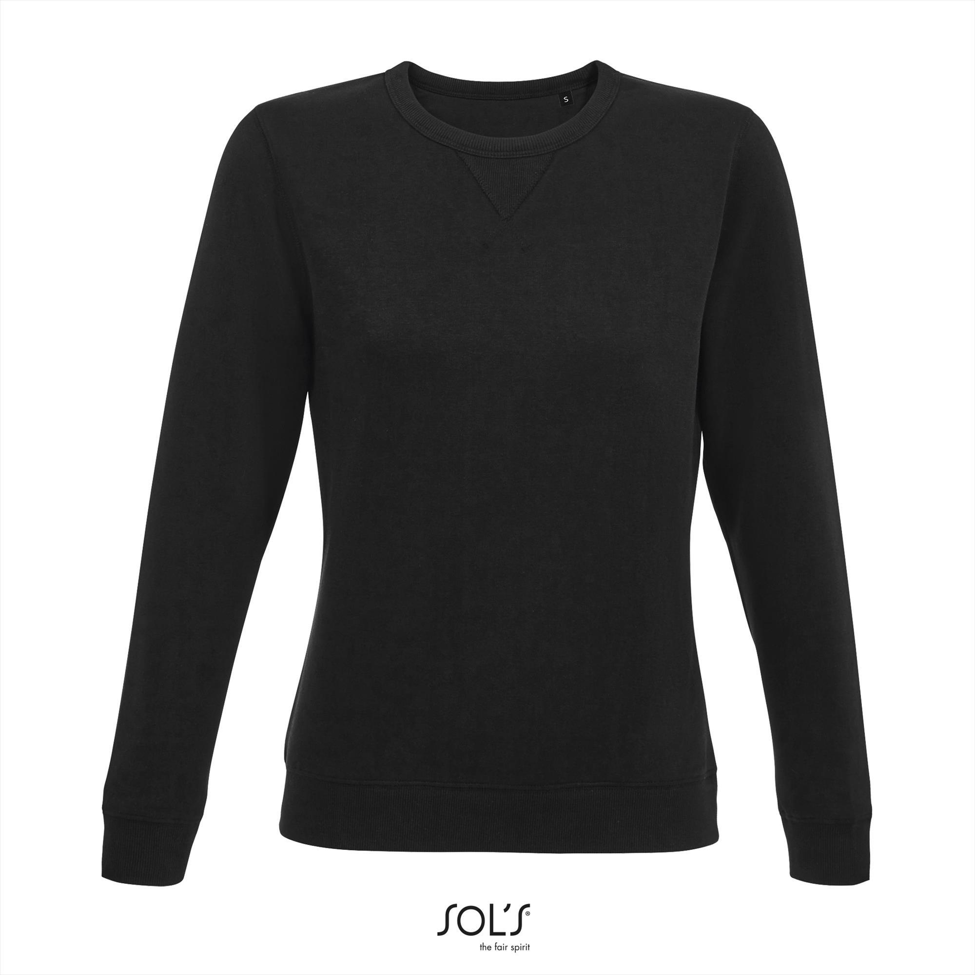 Zwarte Dames sweatshirt Sweaters voor Dames bedrukbaar