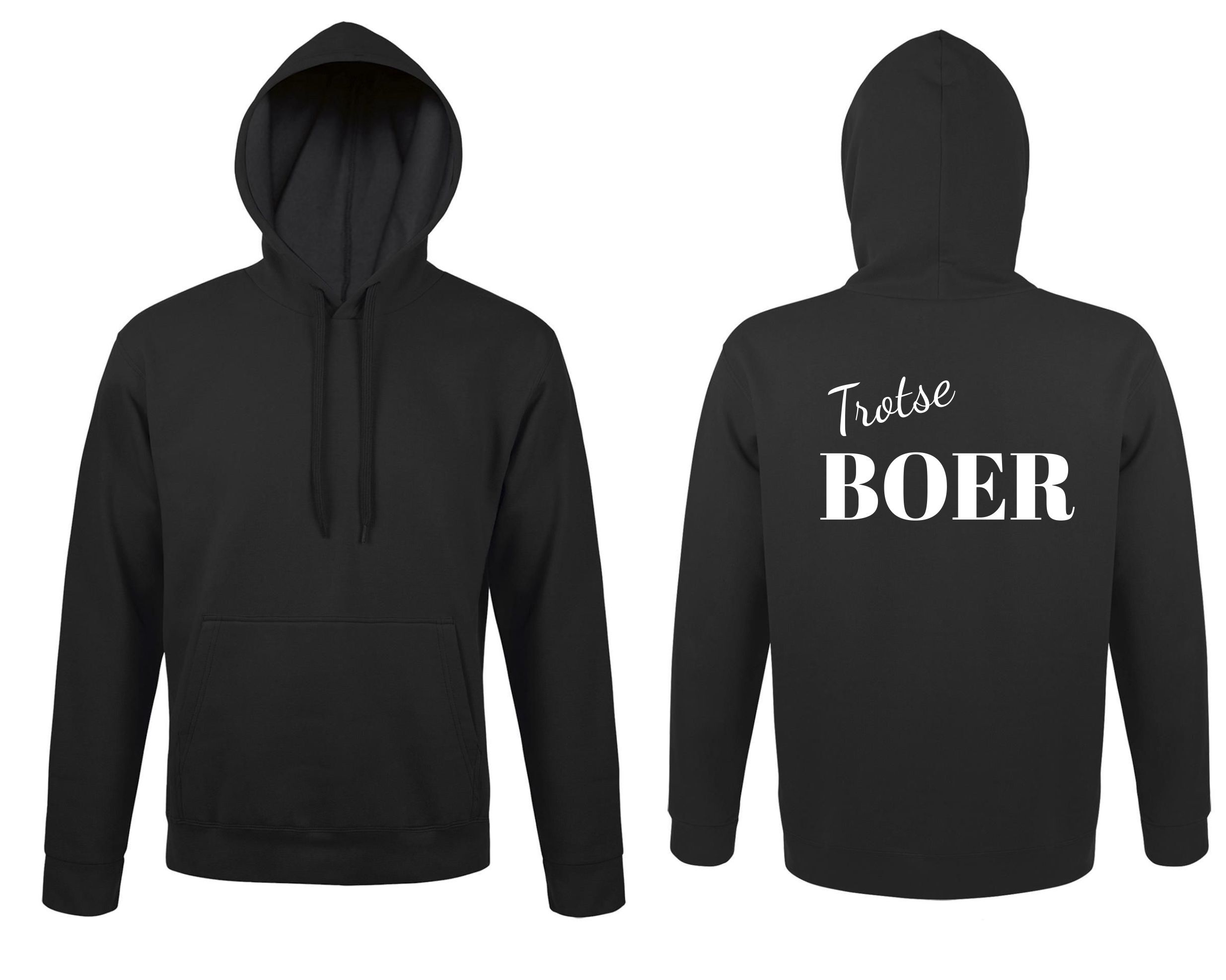 Zwarte hoodie voor een trotse boer