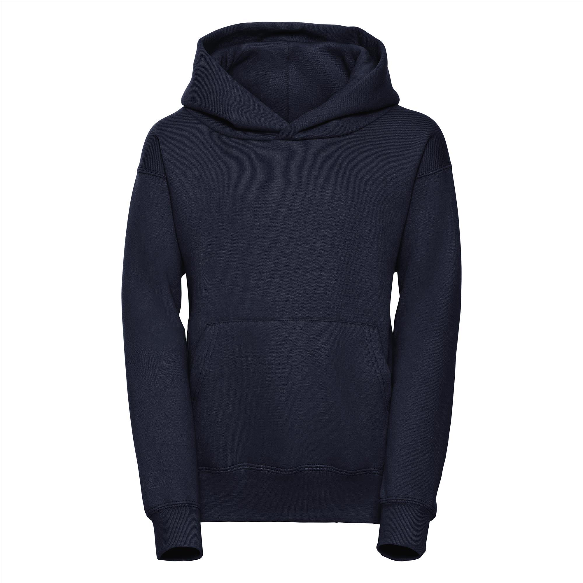 Donkerblauwe Kinder hoodie met dubbellaags capuchon