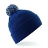 Donkerblauwe wintermuts met pompon voor kinderen 2 kleurige pompon vrolijke wintermuts