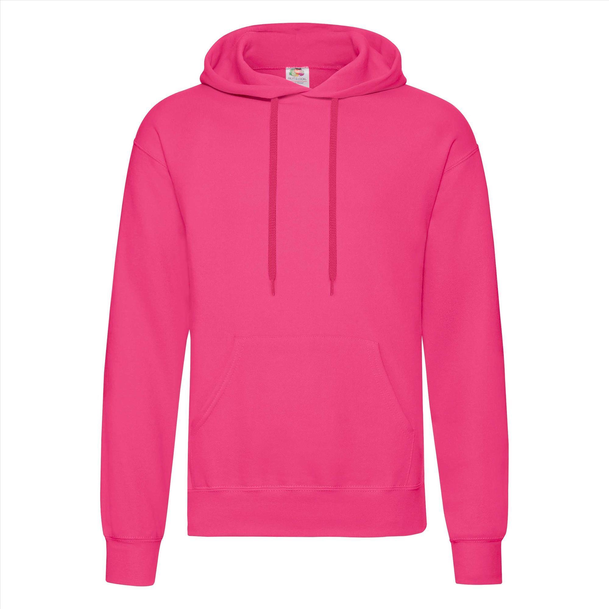 Fuchsia roze Hoodie voor hem heren unisex