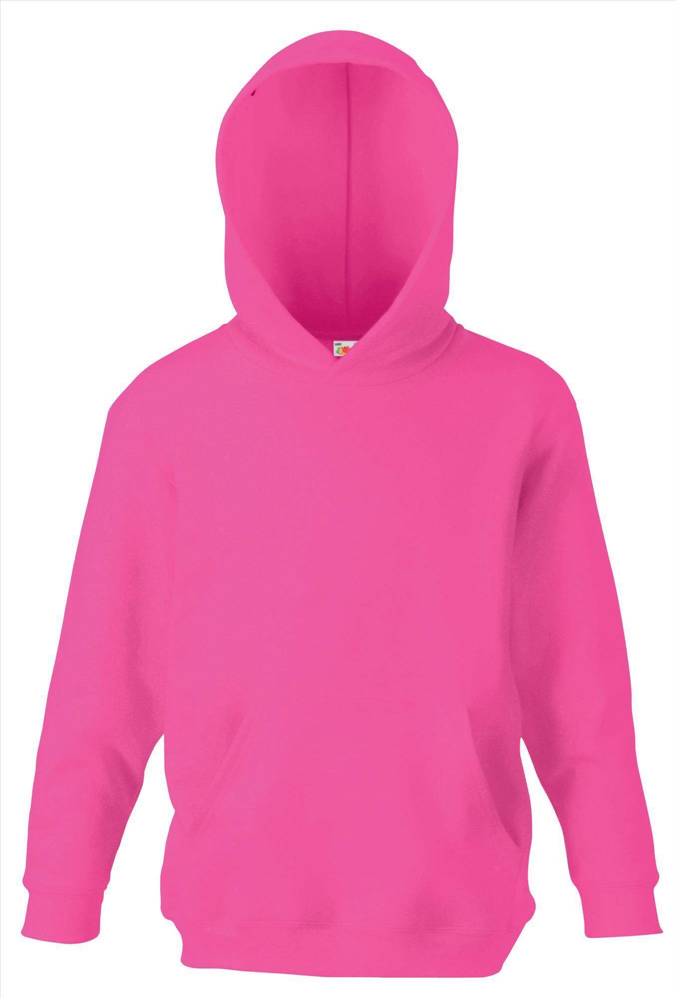 Fuchsia roze Kinder hoodie sweater met gevoerde capuchon