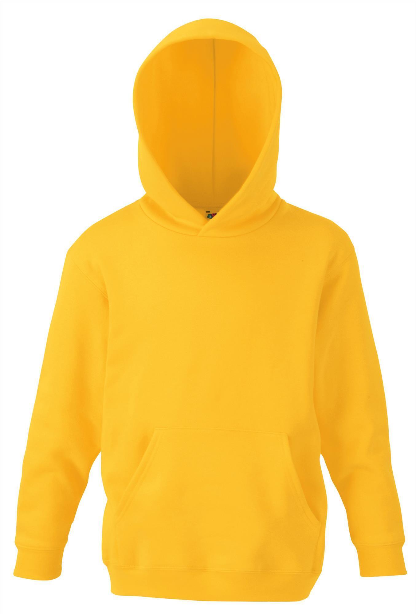 Gele Kinder hoodie sweater met gevoerde capuchon