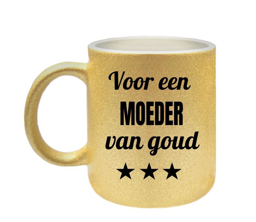 Glitter gouden koffie of thee mok voor een moeder van goud mok