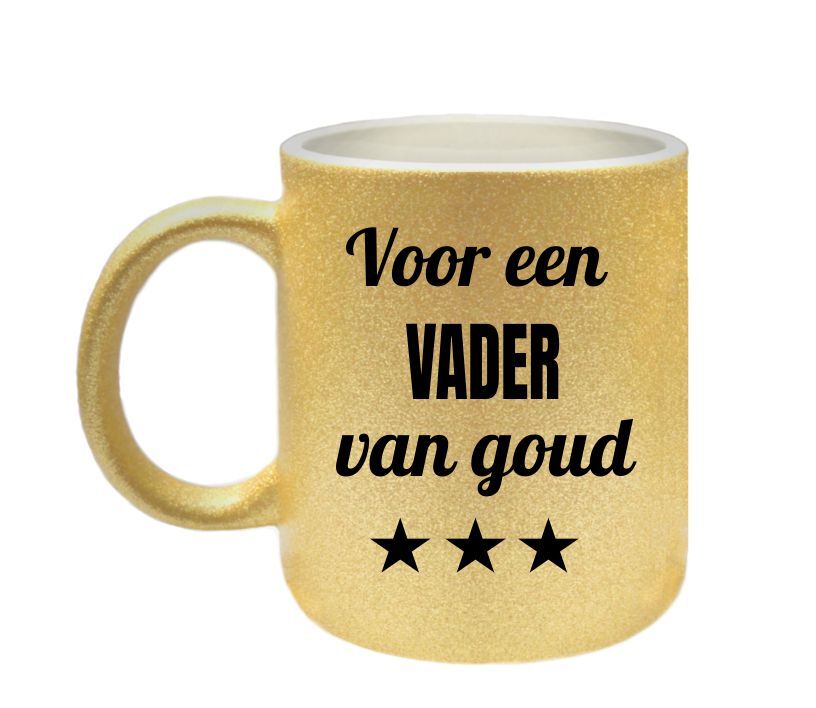 Glitter gouden koffie of thee mok Voor een vader van goud mok