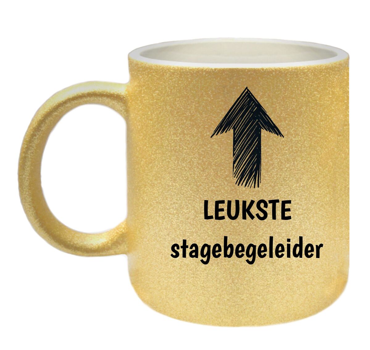 Glitter gouden mok voor een leuke stagebegeleider  bedankje stage