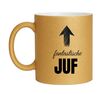 foto 1 Glitter mok goud voor een fantastiche juf 