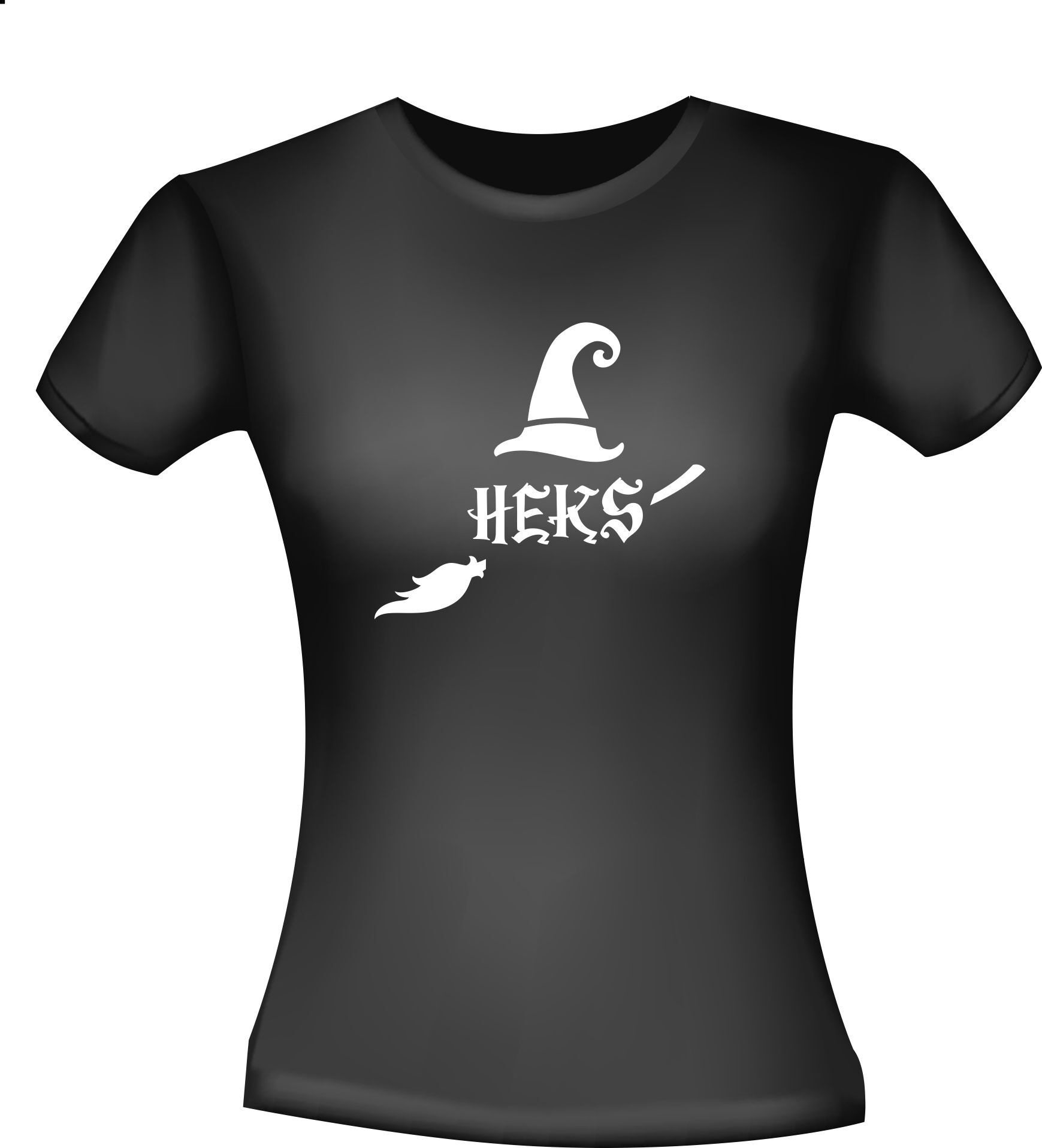 Heks T-shirt bezem en hoed