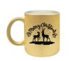 Kerst mok glitter goud merry christmas rendieren