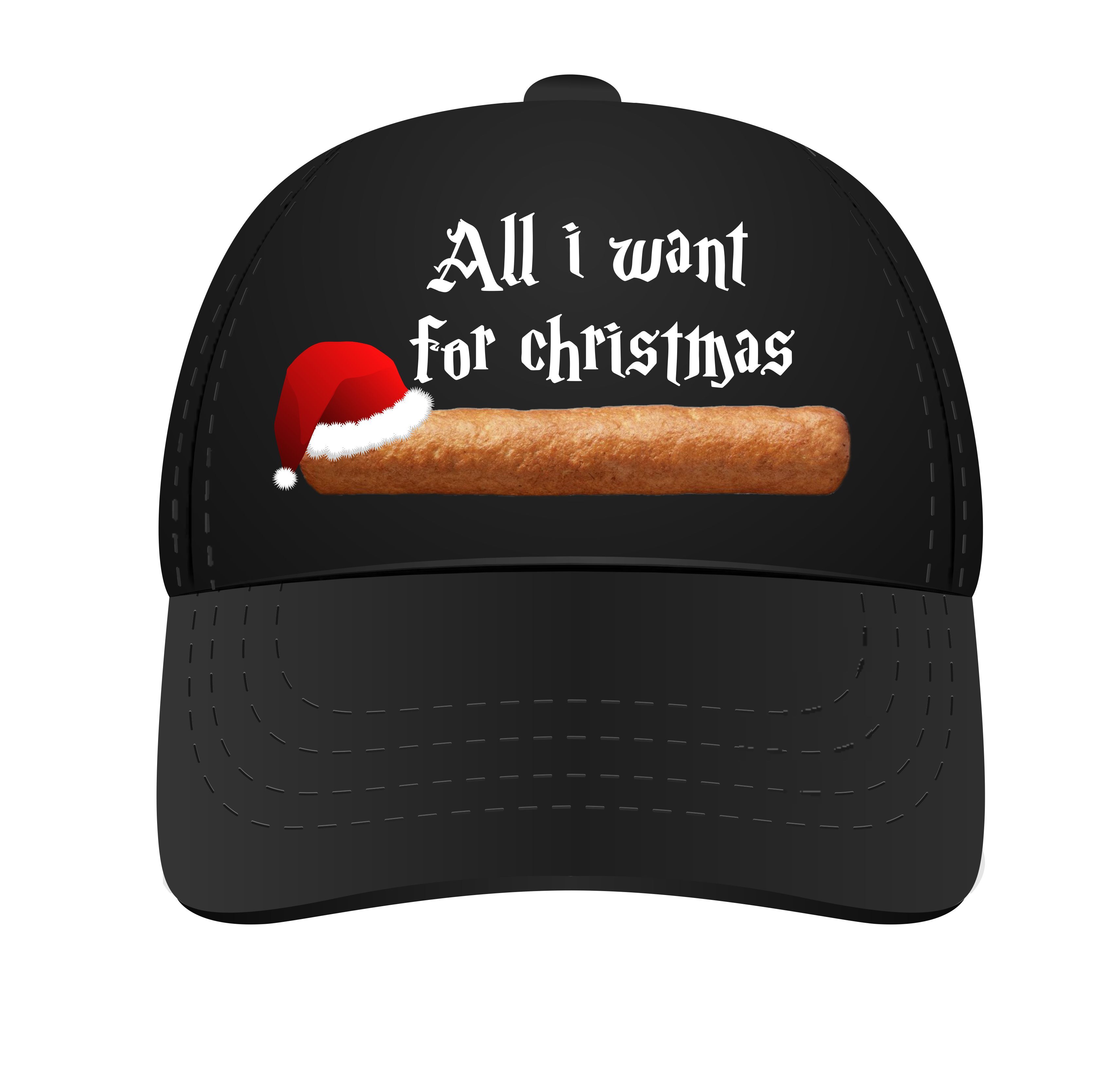 Kerst pet All i want for christmas is een frikandel