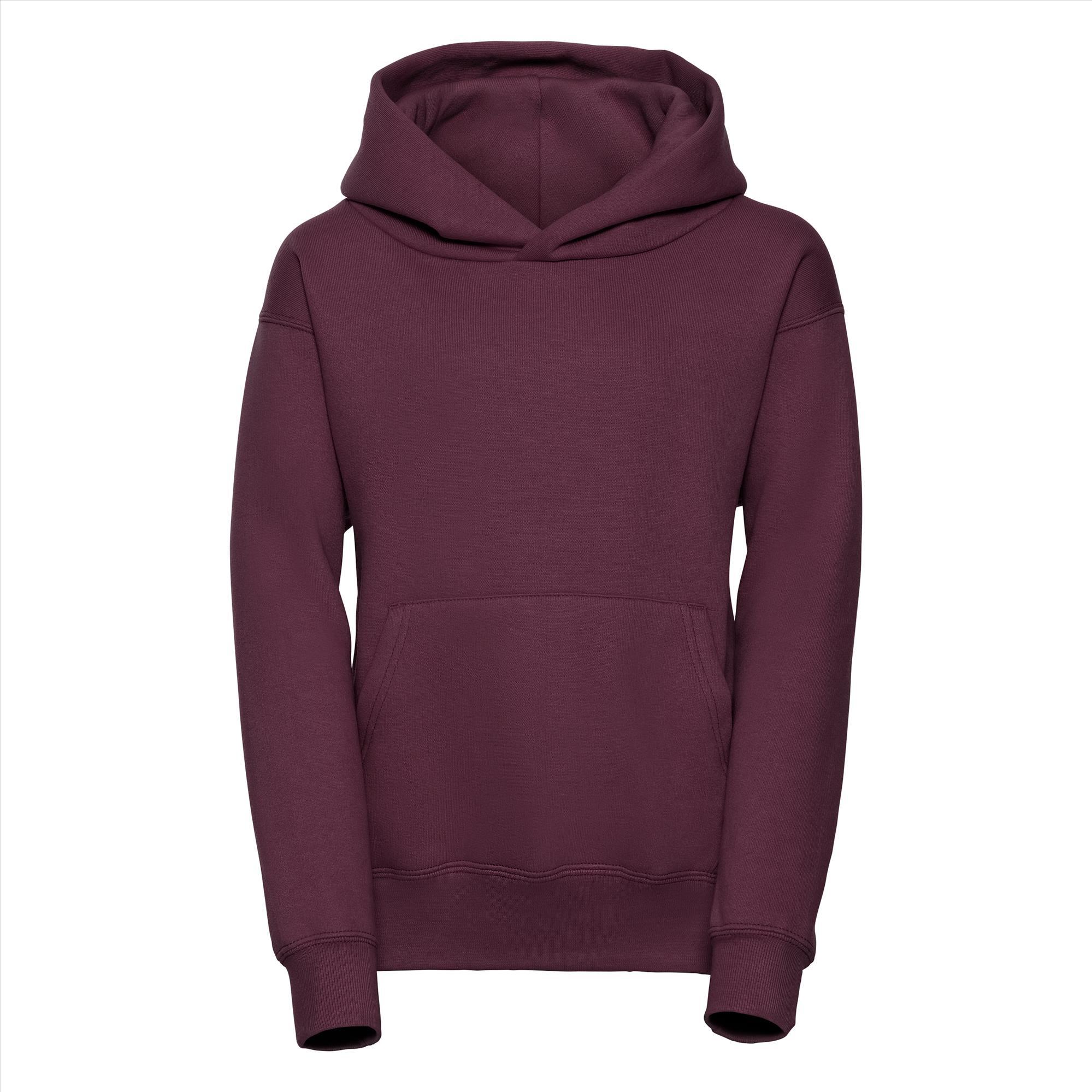 Kinder hoodie met dubbellaags capuchon burgundy