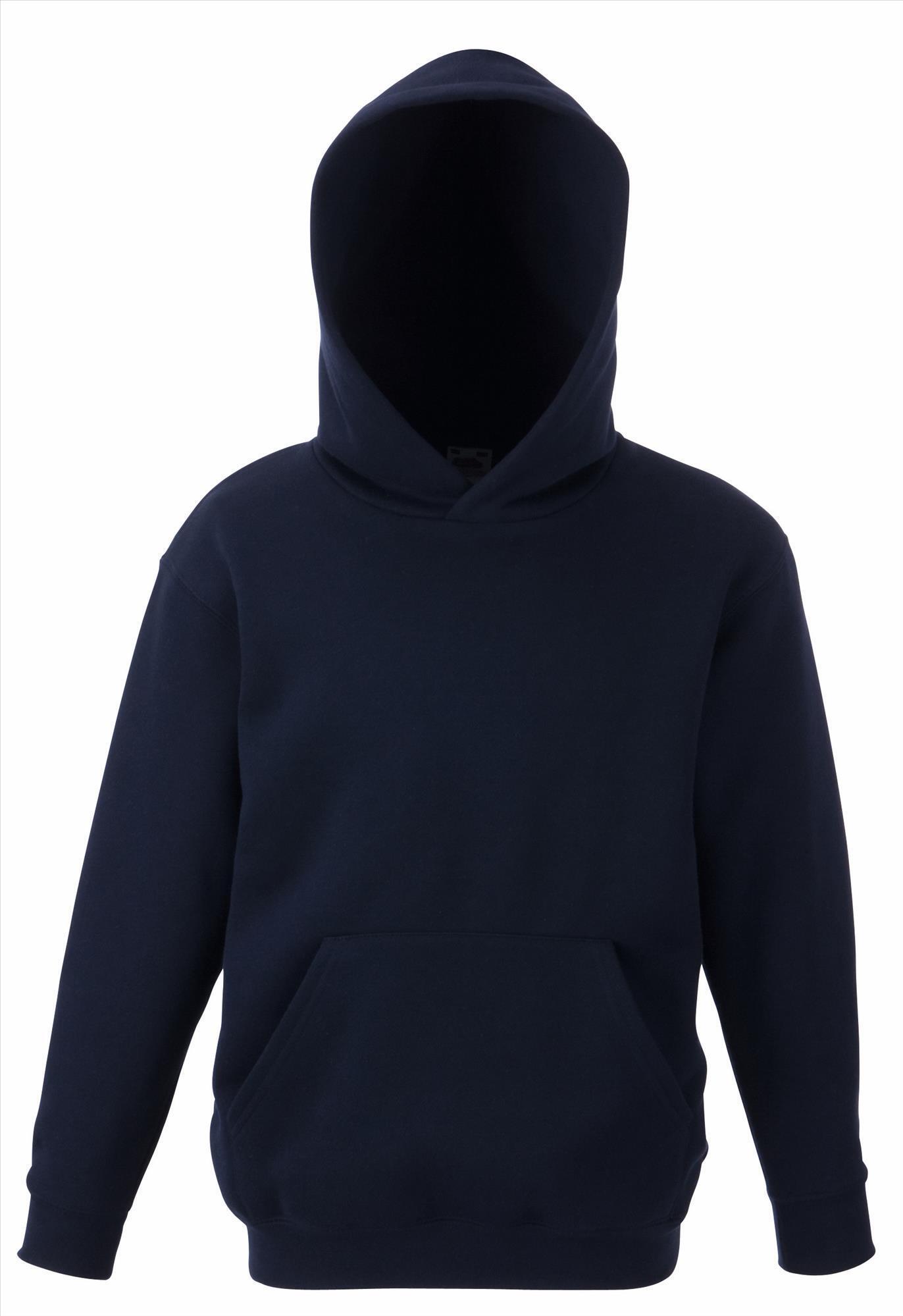 Kinder hoodie sweater met gevoerde capuchon donkerblauw