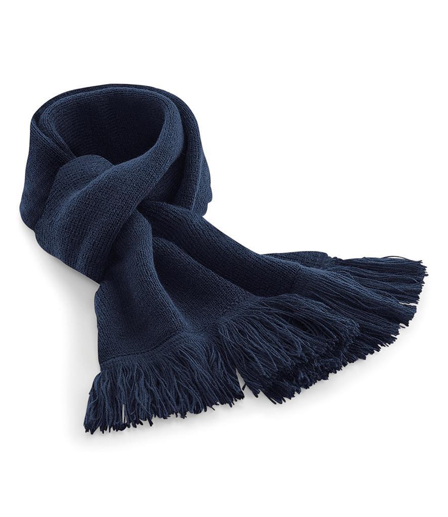 Klassieke gebreide sjaal dames donkerblauw