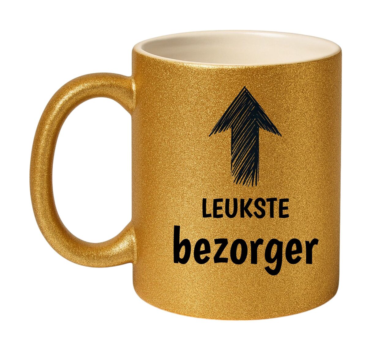 Leukste bezorger glitter gouden mok  bedankje waardering