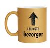 foto 1 Leukste bezorger glitter gouden mok  bedankje waardering