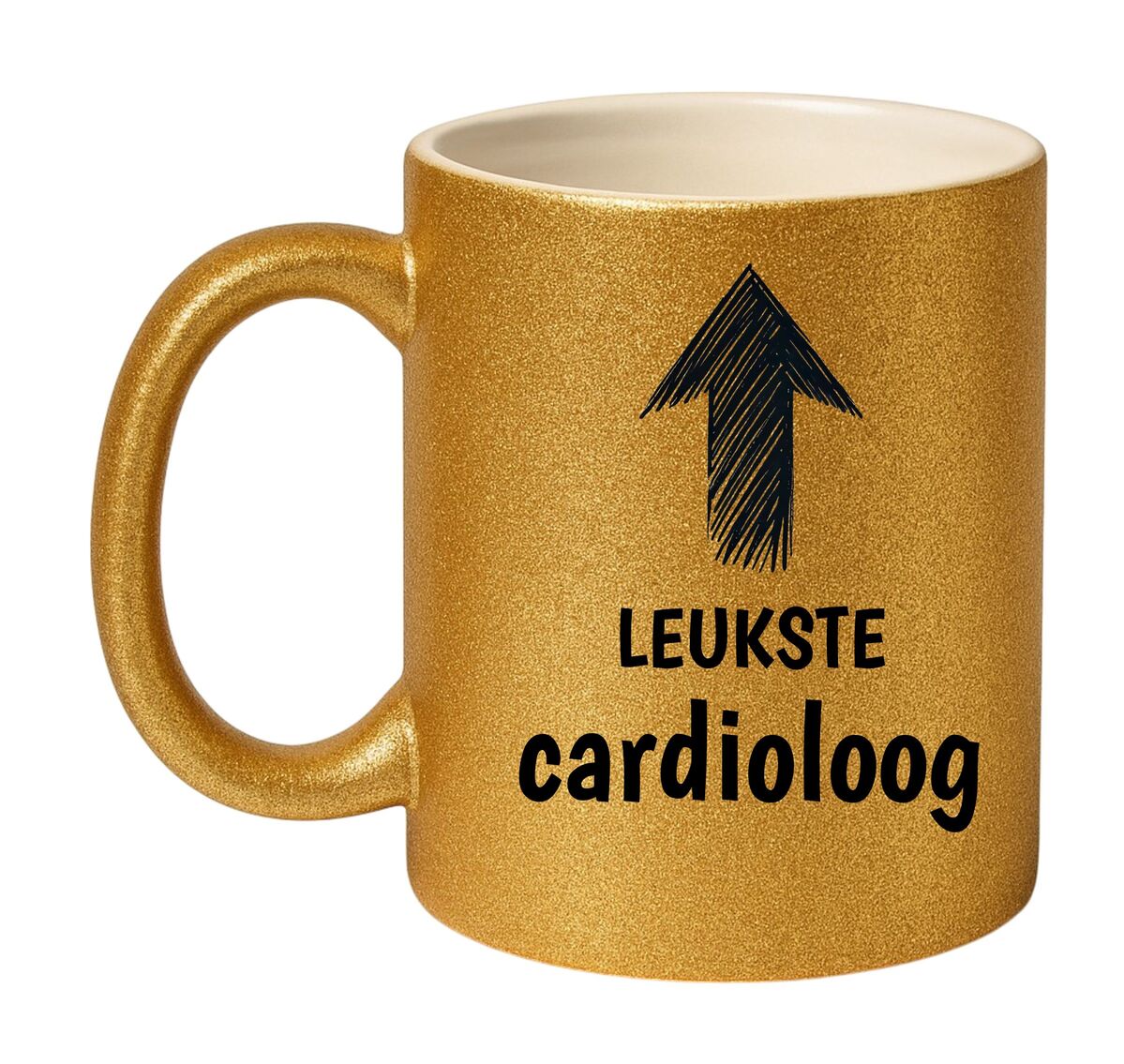 Leukste cardioloog mok glitter goud