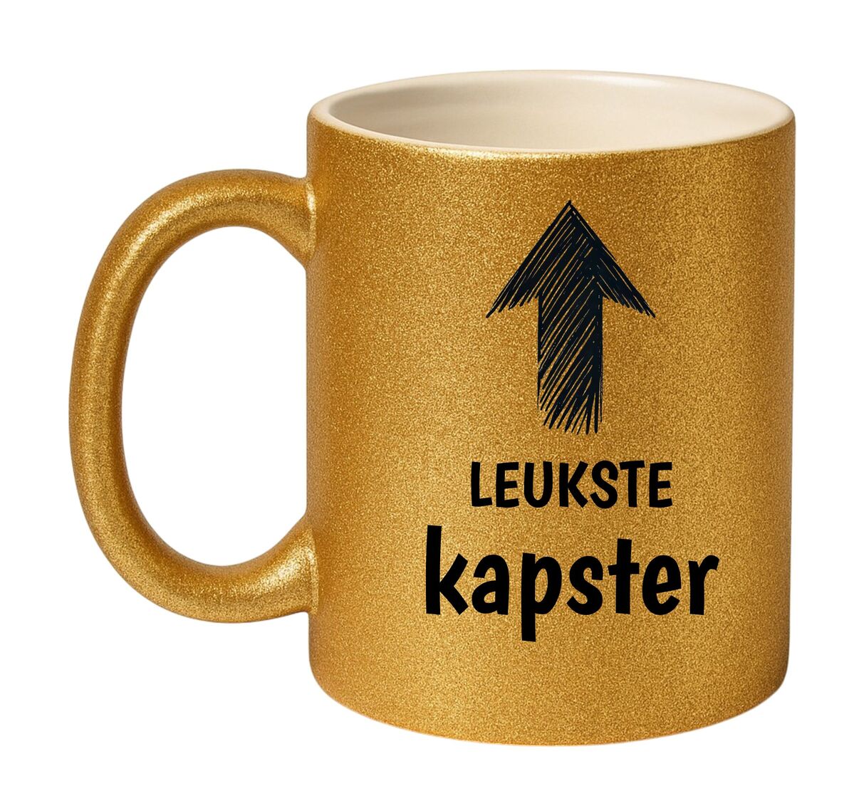 Leukste kapster mok glitter goud