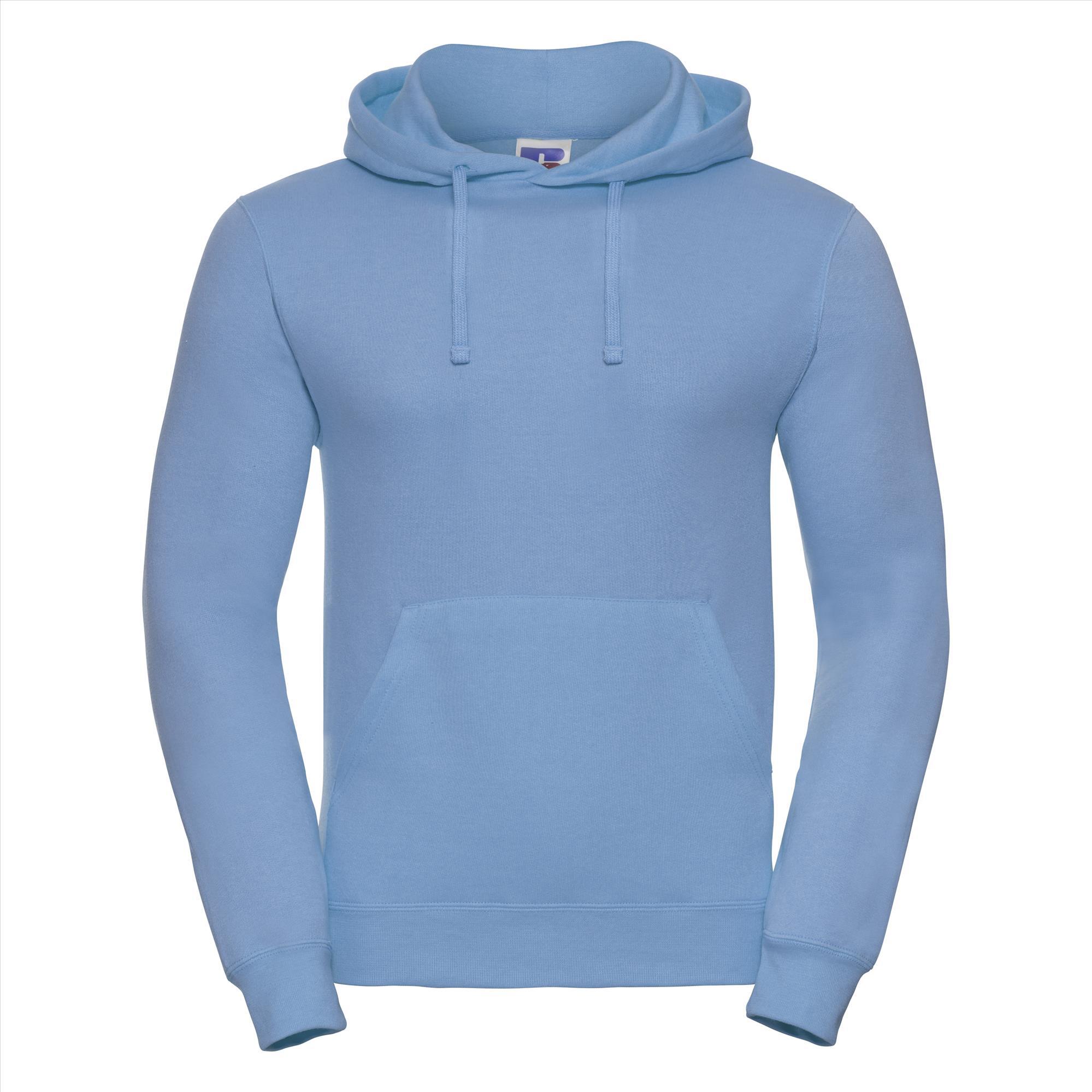 Lichtblauwe Hoodie met dubbellaags capuchon volwassen