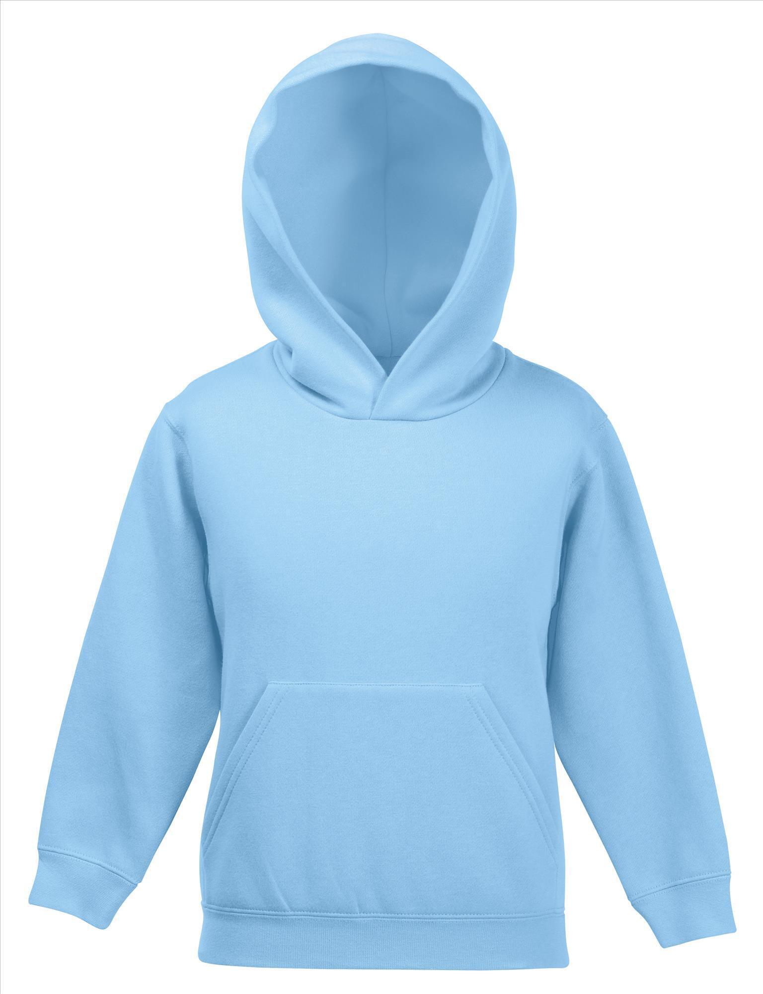 Lichtblauwe Kinder hoodie sweater met gevoerde capuchonq