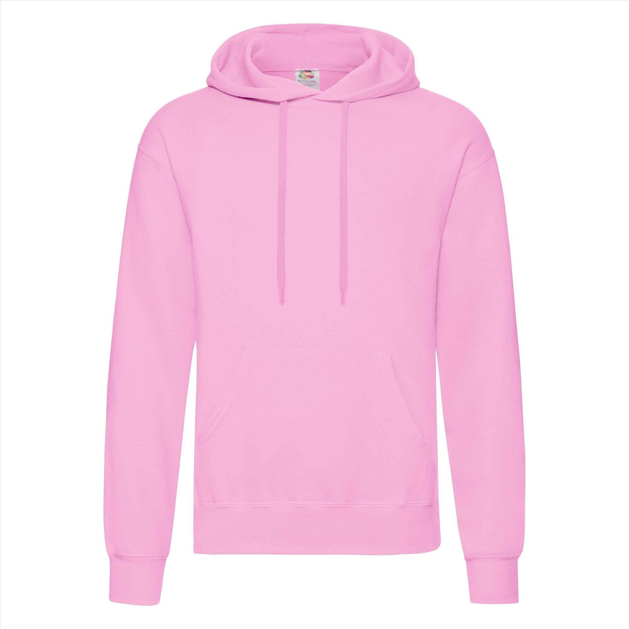 Lichtroze Hoodie voor hem heren unisex