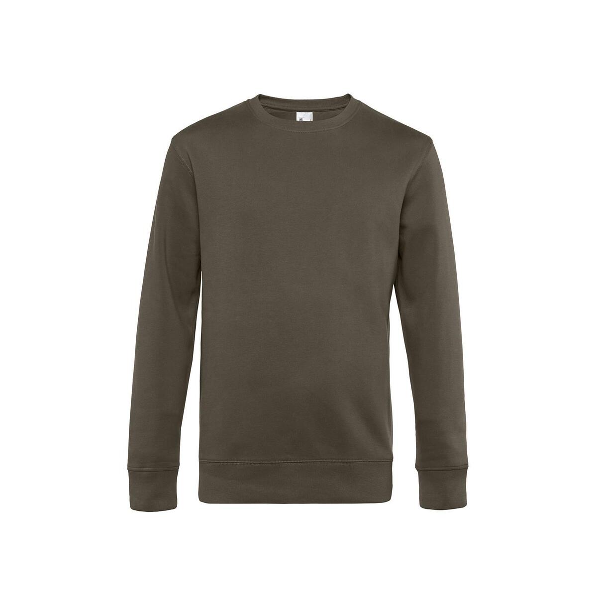 Modieuze sweatshirt heren kaki kleur