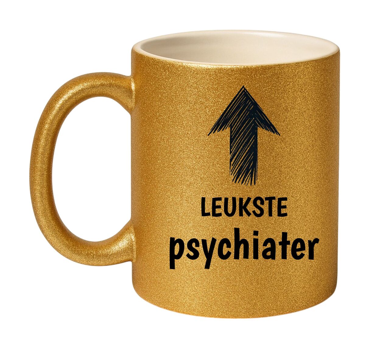 Mok de leukste psychiater glitter goud