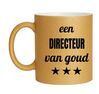 Mok een directeur van goud. Gouden glitter mok