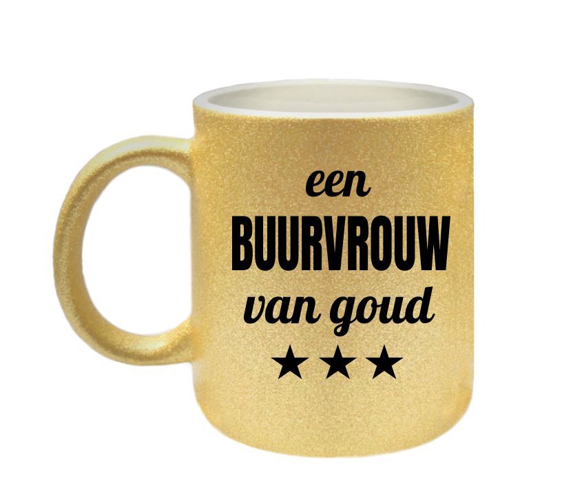 Mok voor een buurvrouw van goud