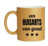 Mok voor een huisarts van goud glitter