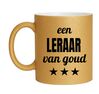 Mok voor een leraar van goud! Gouden glitter mok