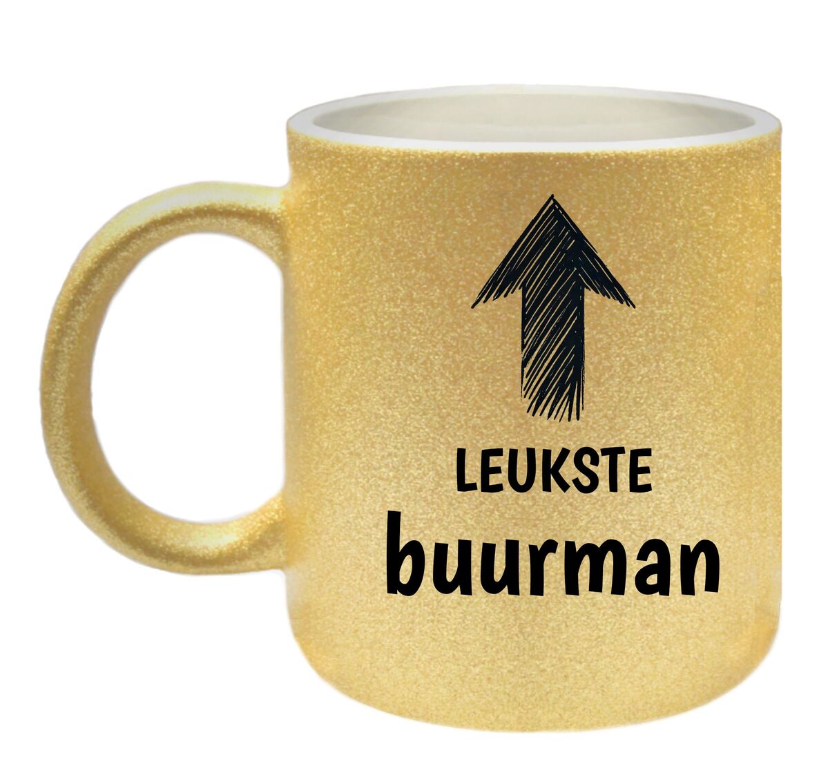 Mok voor een leuke buurman glitter goud de leukste burendag