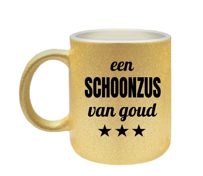 Mok voor een schoonzus van goud