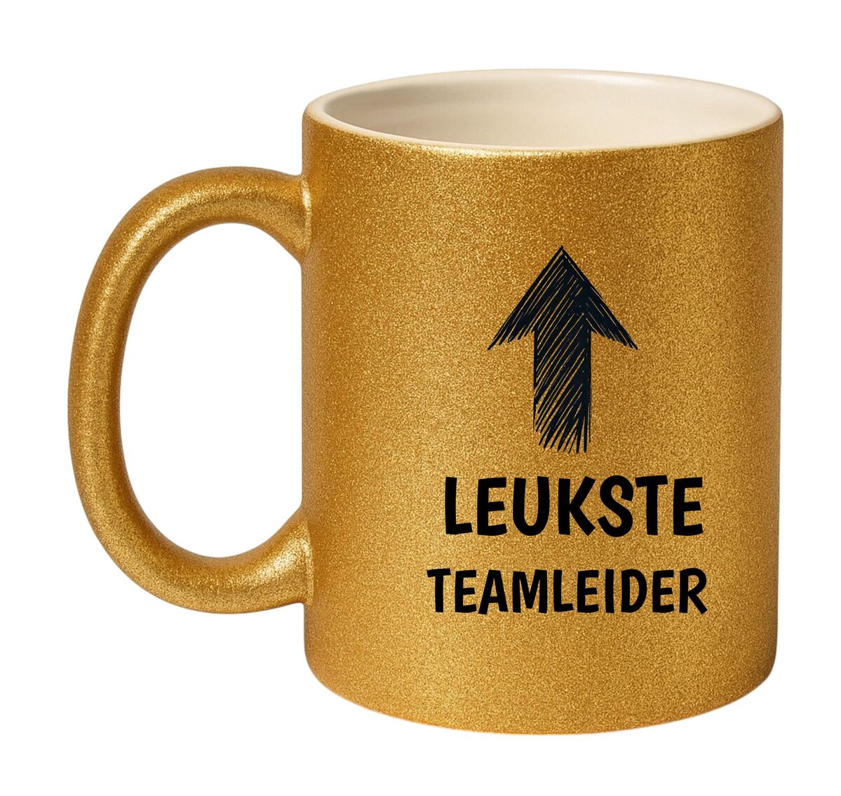 Mok voor een teamleider goud met glitter