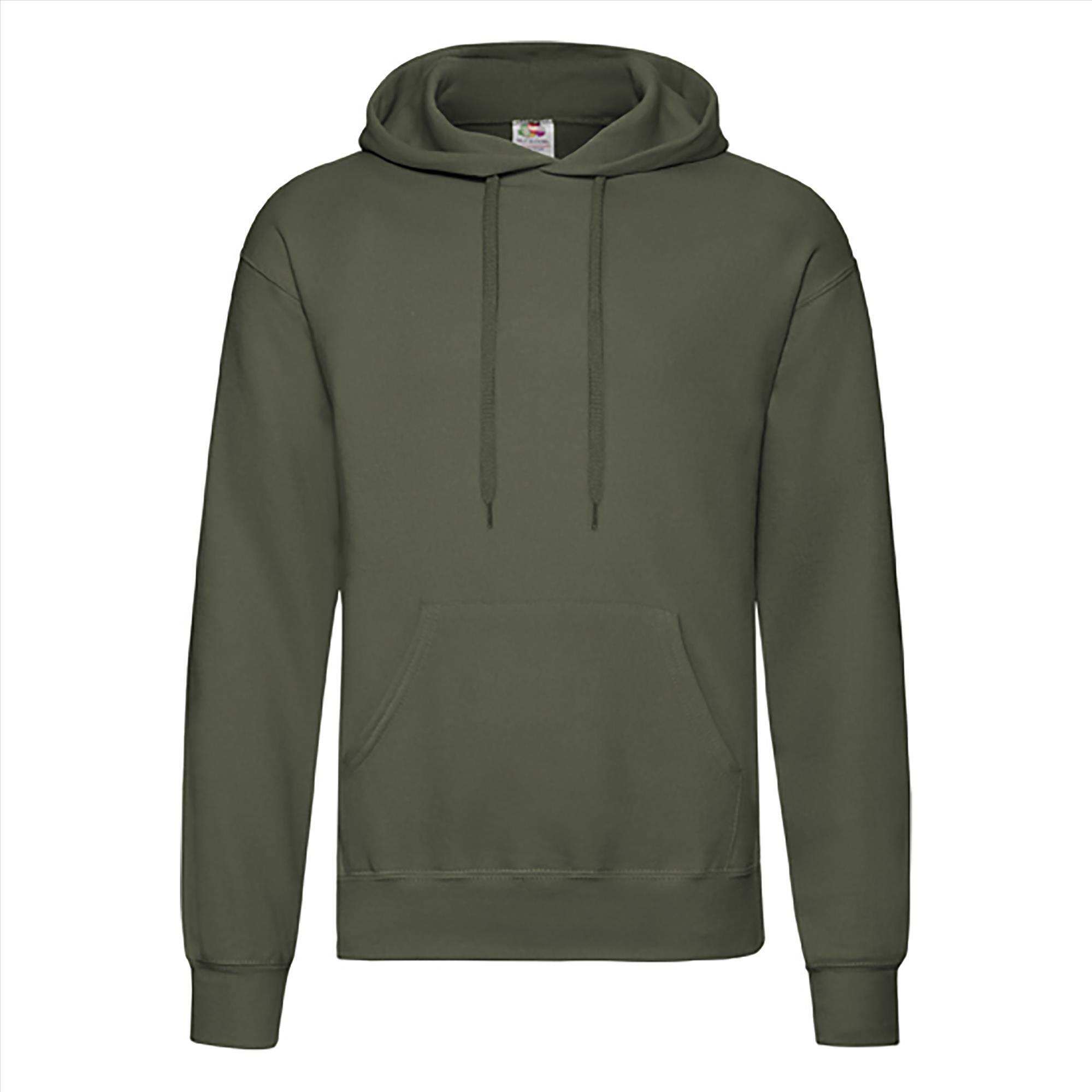 Olijf groene Hoodie voor hem heren unisex