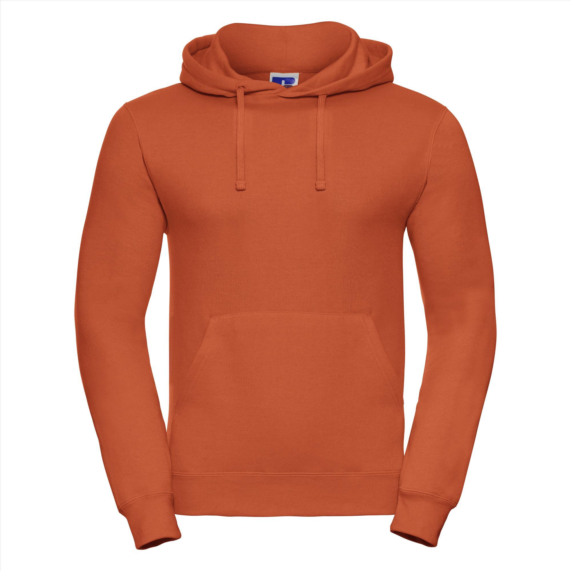 Oranje Hoodie met dubbellaags capuchon volwassen