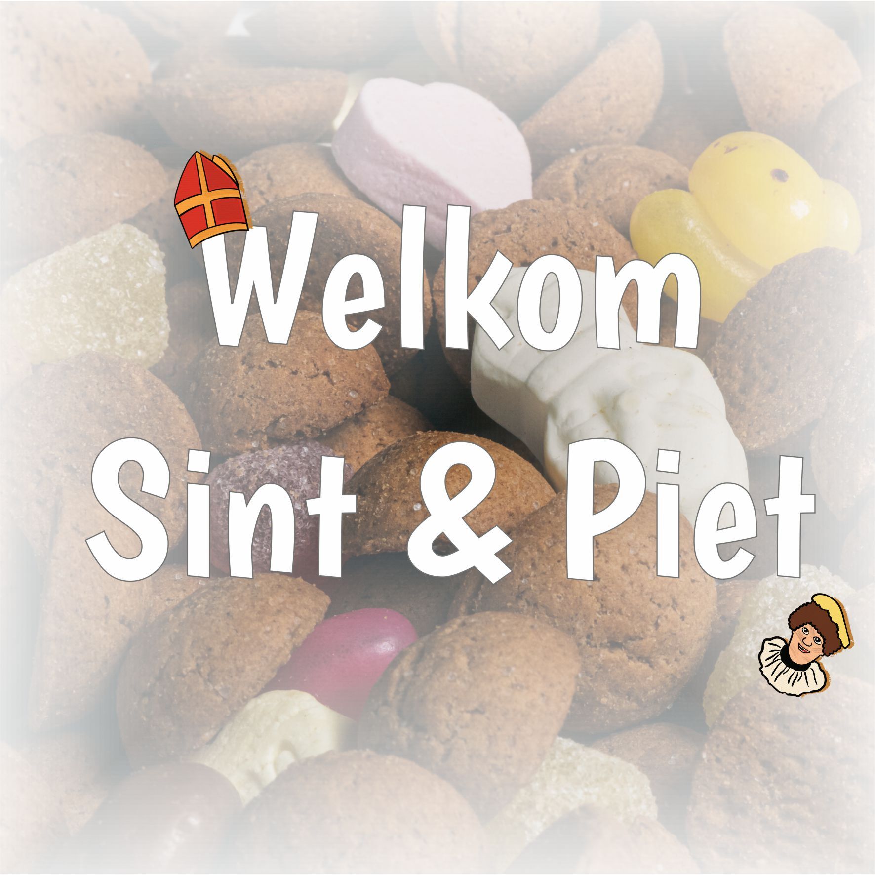 Sinterklaas tegeltje welkom Sint en Piet