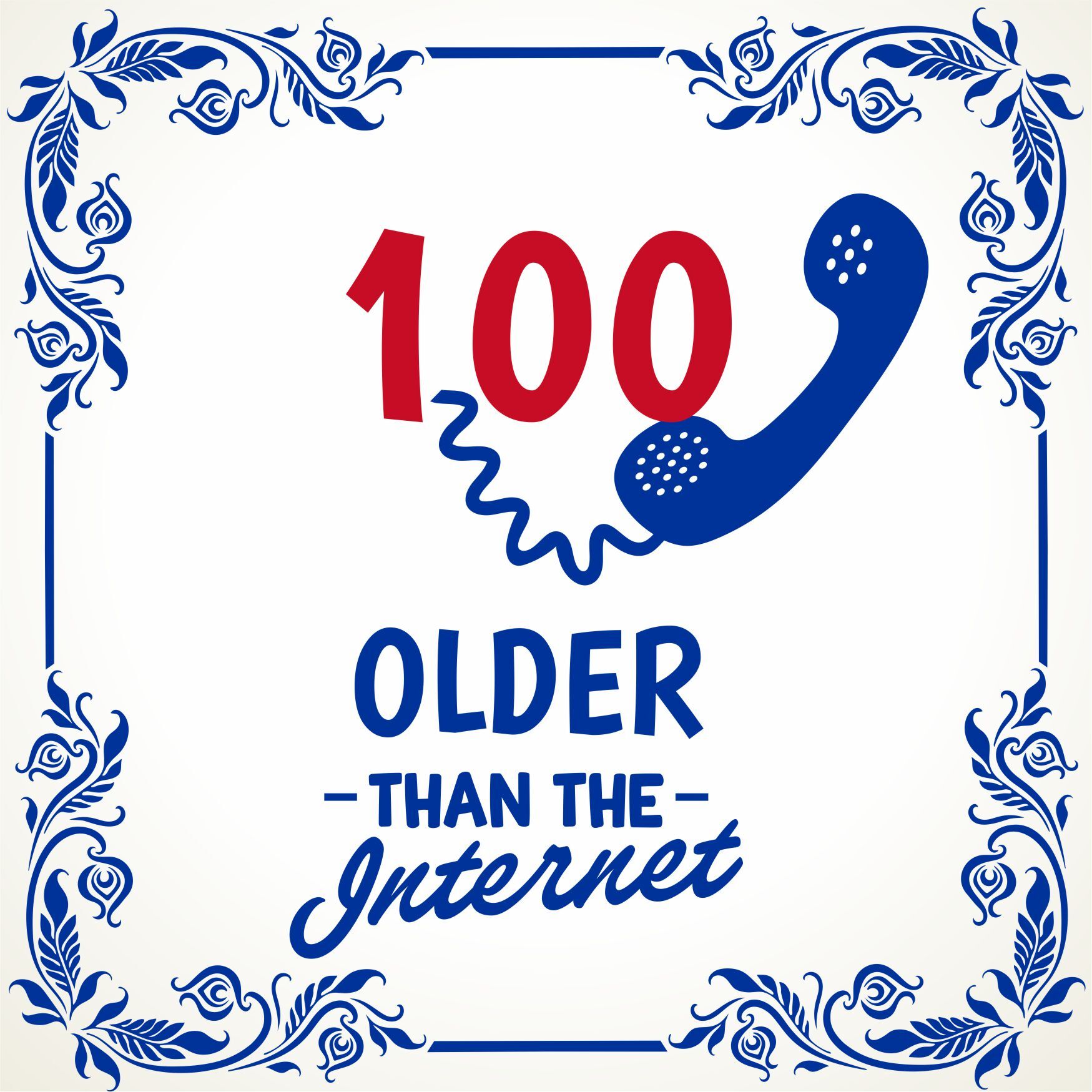 Tegeltje met orginele spreuk verjaardag 100 ouder dan het internet leeftijd honderd jaar