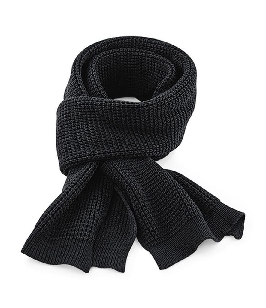 Wintersjaal wafel gebreide sjaal zwart