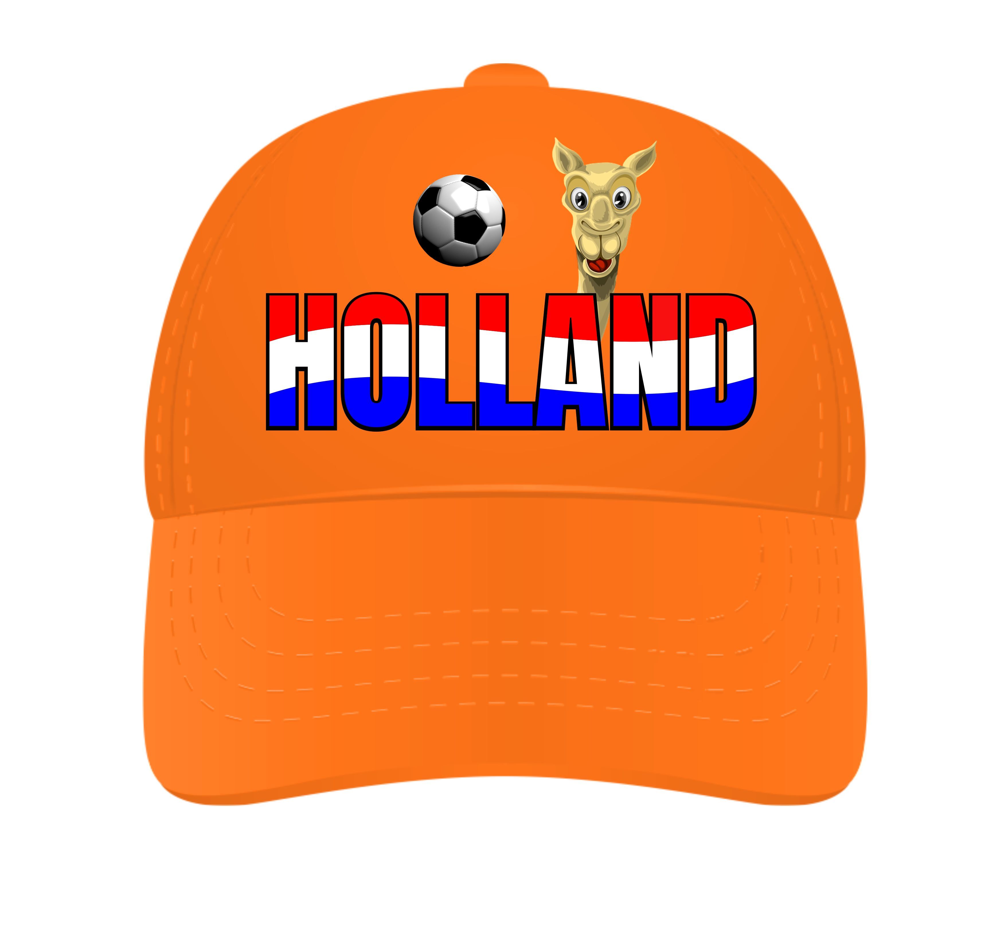 Grappig Oranje WK petje Qatar 2022 vrolijke vlag Holland kleuren