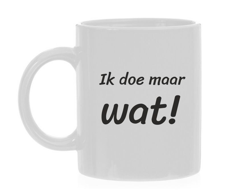 Mok ik doe maar wat! grappige mok voor je collega!