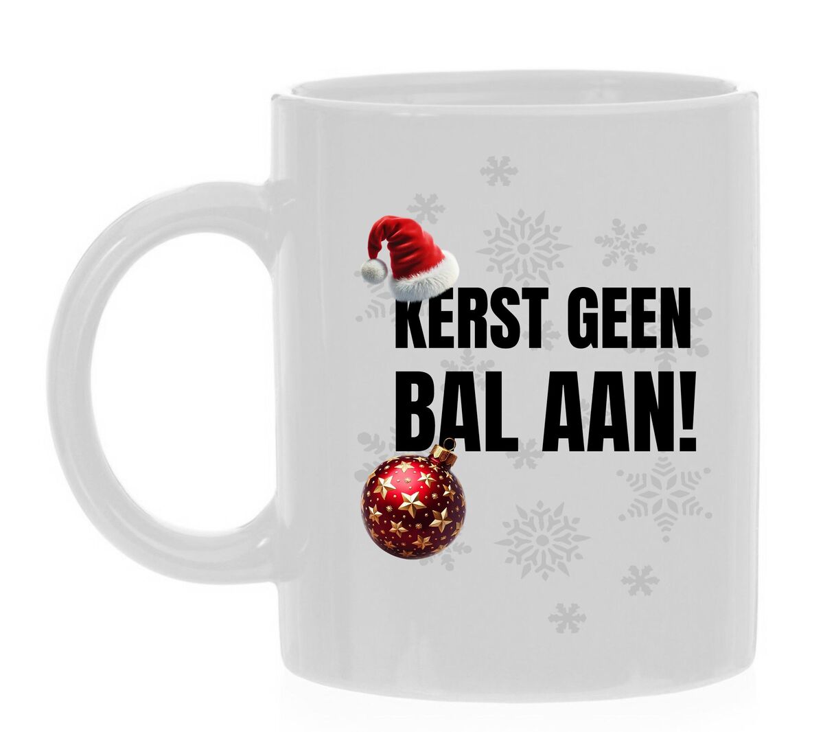 Mok kerst geen bal aan Grappig mok voor op kantoor met de kerst