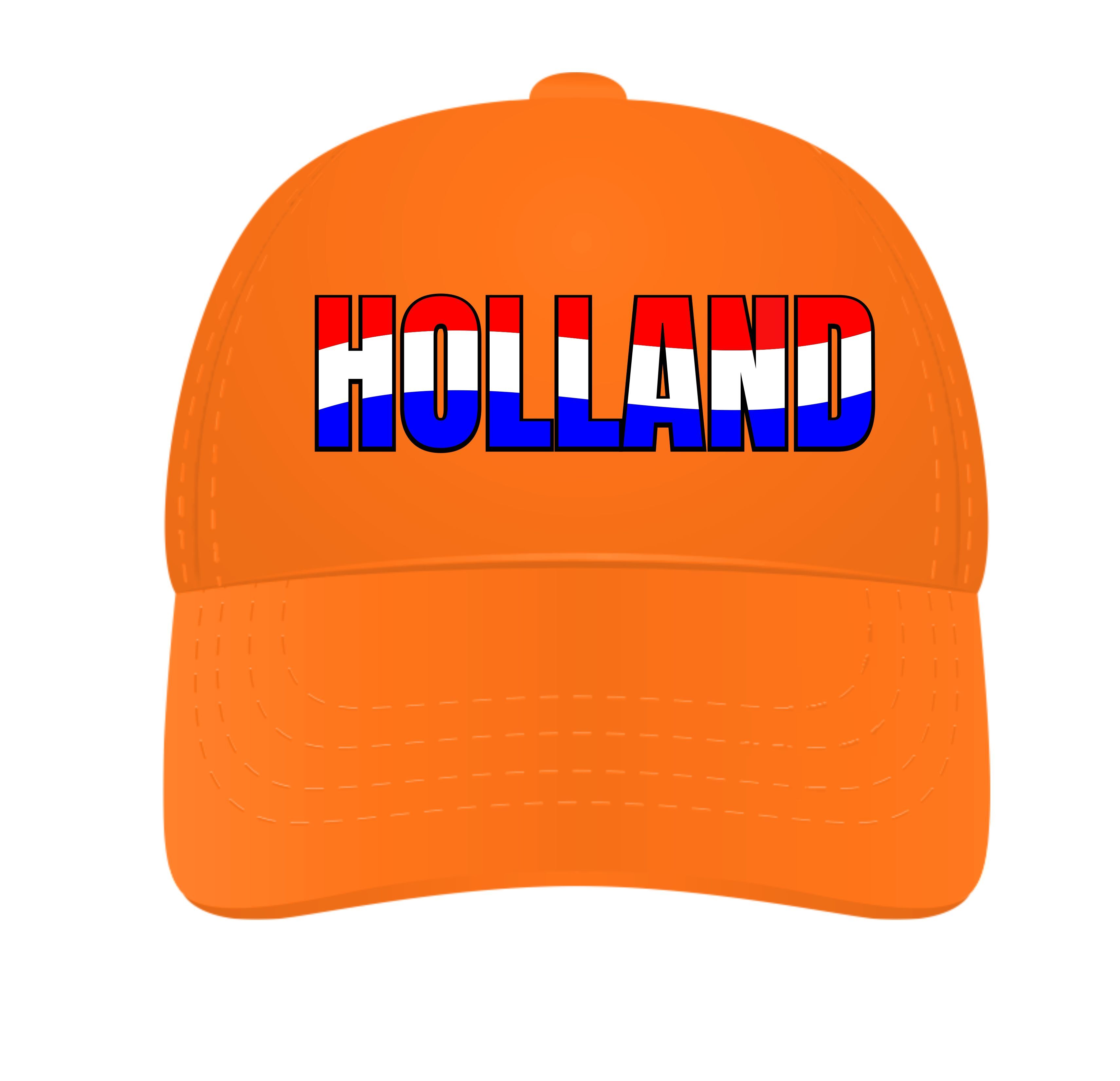 Oranje petje opdruk Holland in de kleuren van de vlag