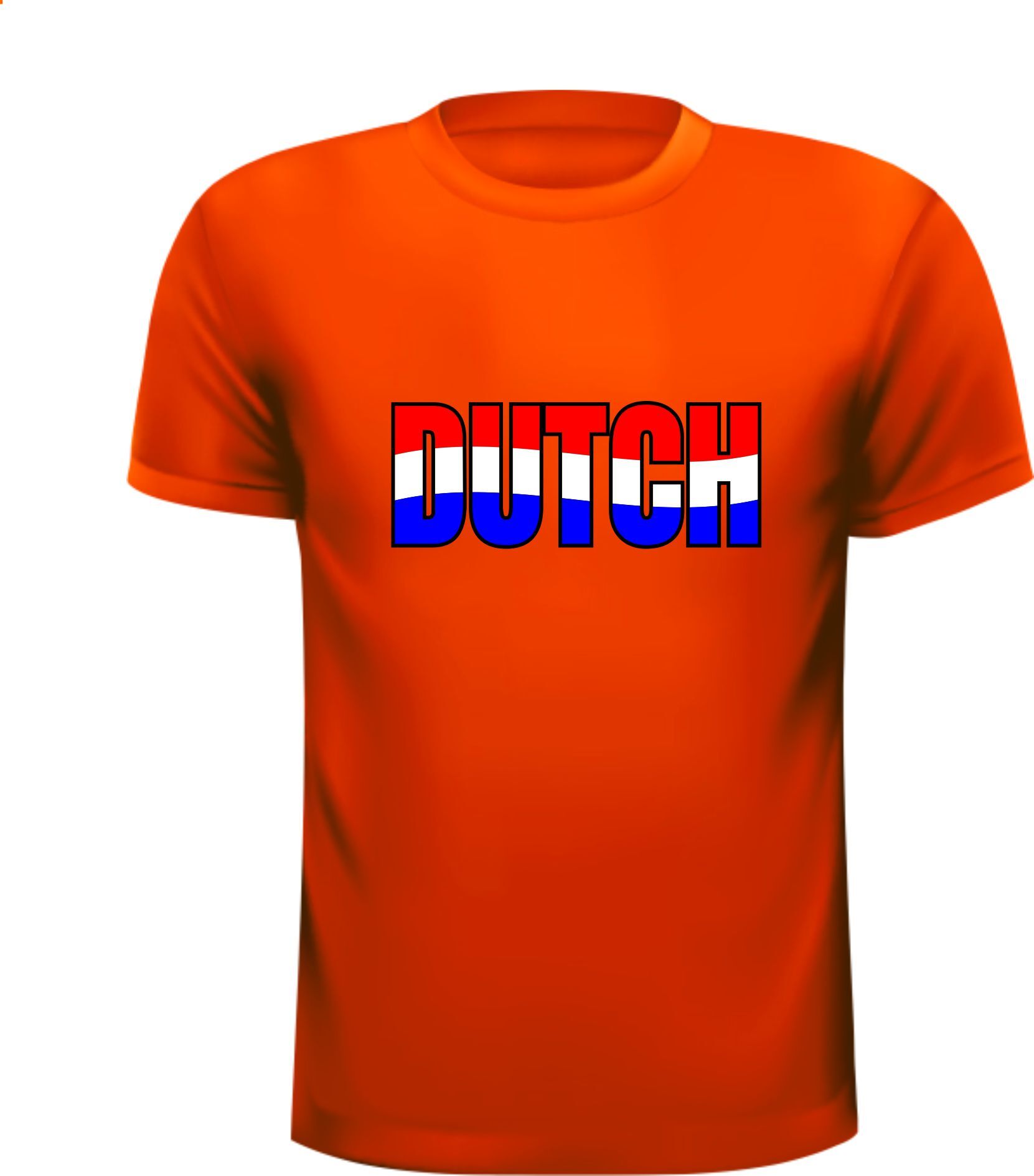 Oranje shirtje met opdruk Dutch