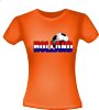 foto 2 Oranje T-shirt met opdruk Holland in de Nederlandse vlag en een voetbal op de achtergrond