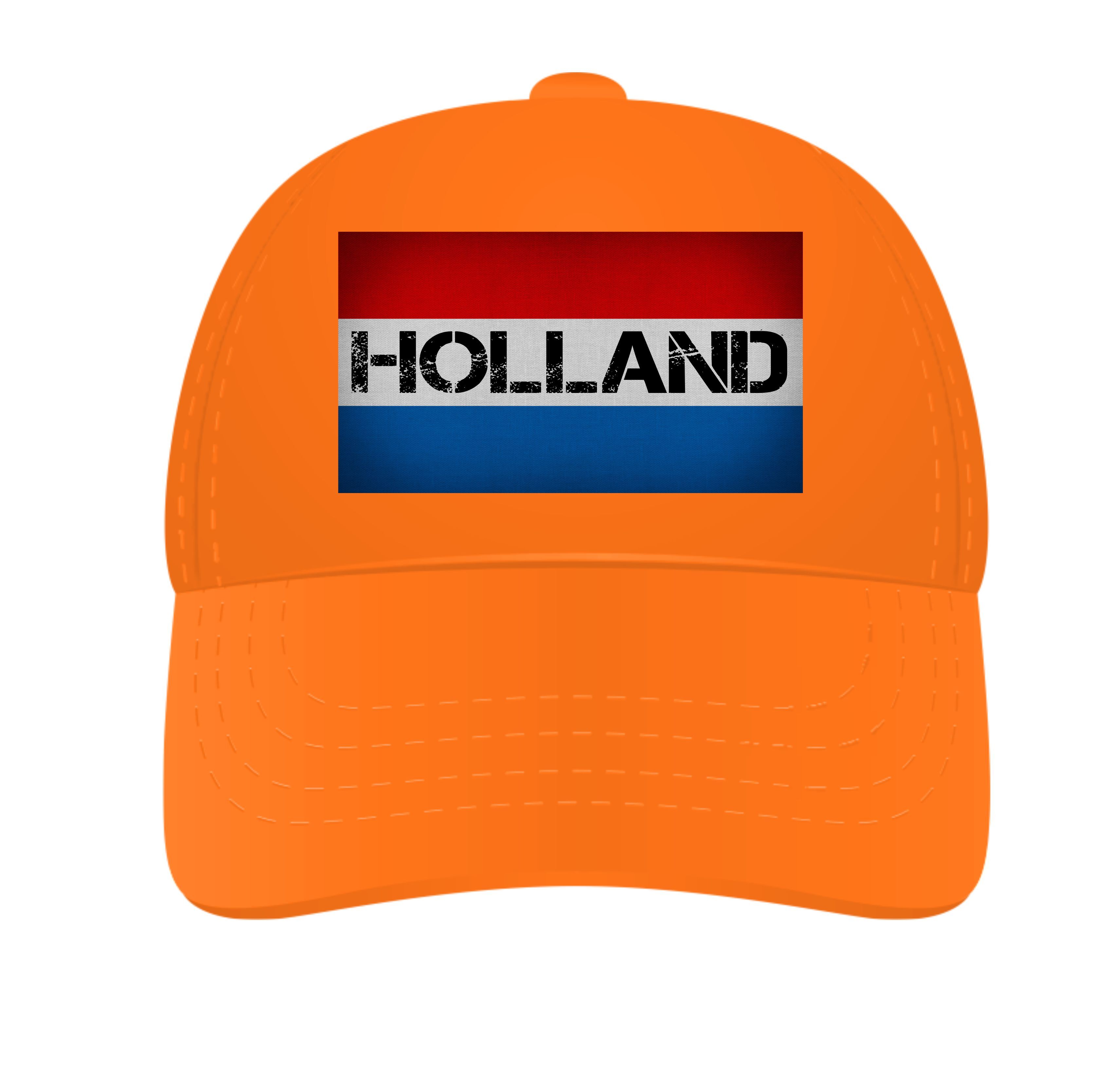 Pet vintage look met tekst Holland en vlag van Nederland