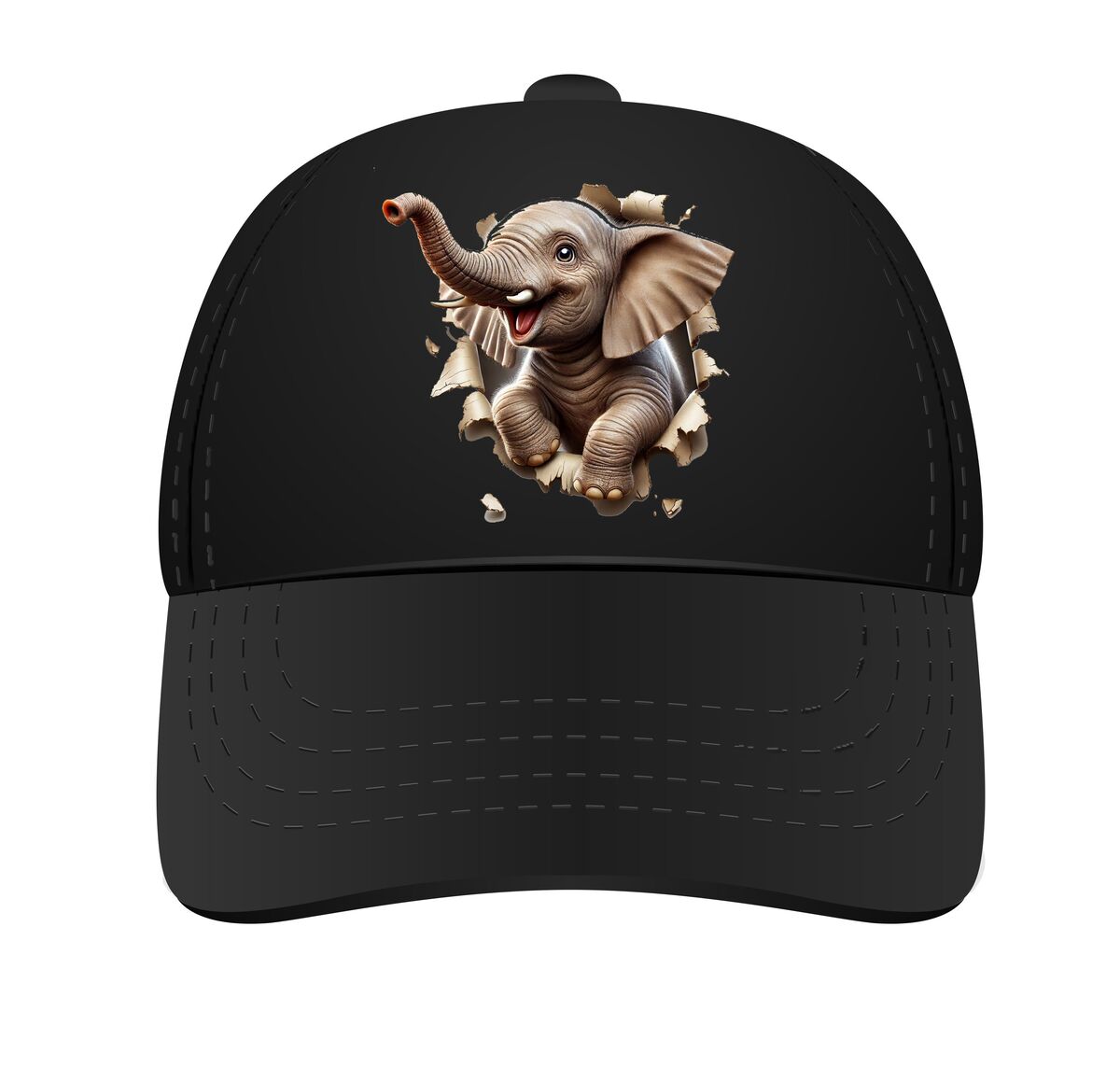 Pet waar een olifant uit de pet kruipt